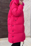 Woman Long Warm Coat With Fur Collar