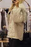 Women's casual solid color hooded short cotton coat