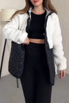 Women's Casual Solid Plush Patchwork Coat