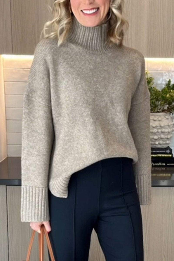 Women's Casual Turtleneck Knitted Sweater