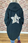 Women's Long Sleeve Hooded Star Coat