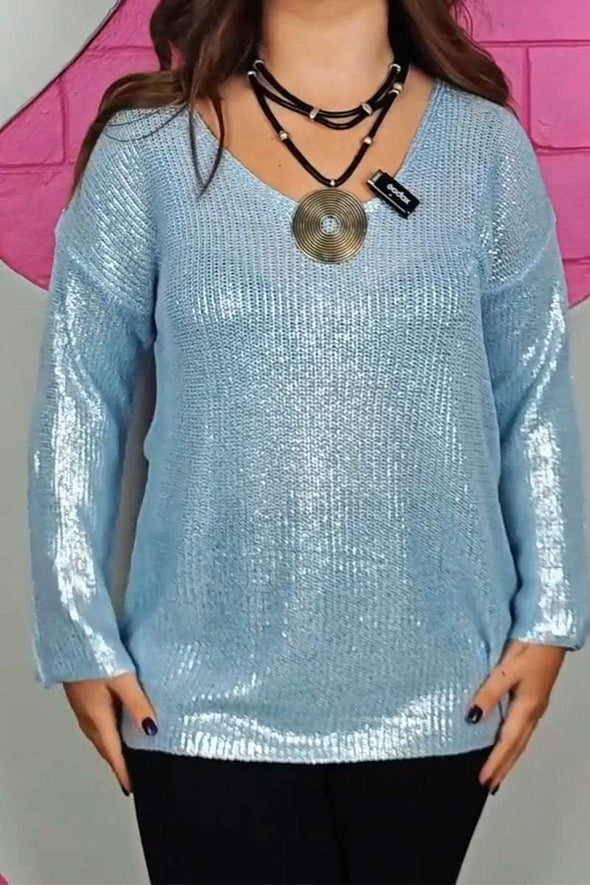 Women's Casual Solid Color Stamped Knit Top