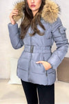 Women's Casual Zipper Fur Collar Short Cotton Coat