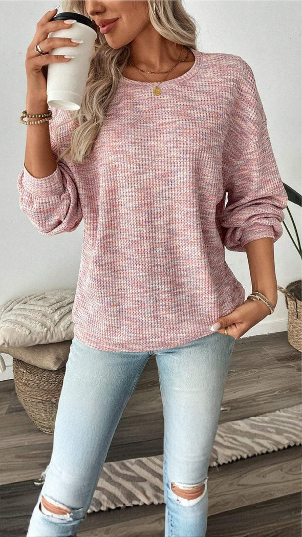 Women's Casual Colorful Crew Neck Tops