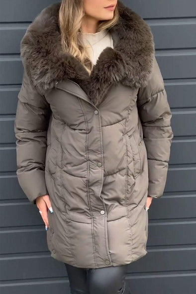 Women's Solid Color Casual Plush Coat