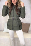 Women's Casual Zipper Fur Collar Short Cotton Coat