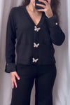 Women's Fashion V-Neck Butterfly Button Sweater Cardigans