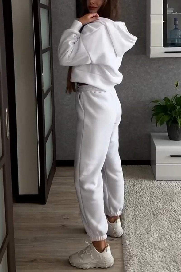 Women's Casual Hooded Sports Two-piece Suit