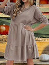 Women's Round Collar Long Sleeve Dress