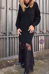 Women's Sweater Lace Patchwork Dresses