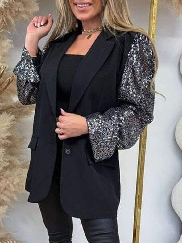 Women's Sequin Patchwork Blazer