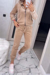 Women's Casual Velvet Hooded Track Suit