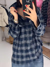 Women's Plaid Sequined Shirt