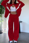 Women's Contrast Zipper Sweatshirt Suit