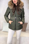 Women's Casual Zipper Fur Collar Short Cotton Coat