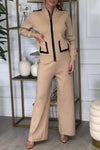 Women's Turtleneck Top and Trousers Two-piece Set