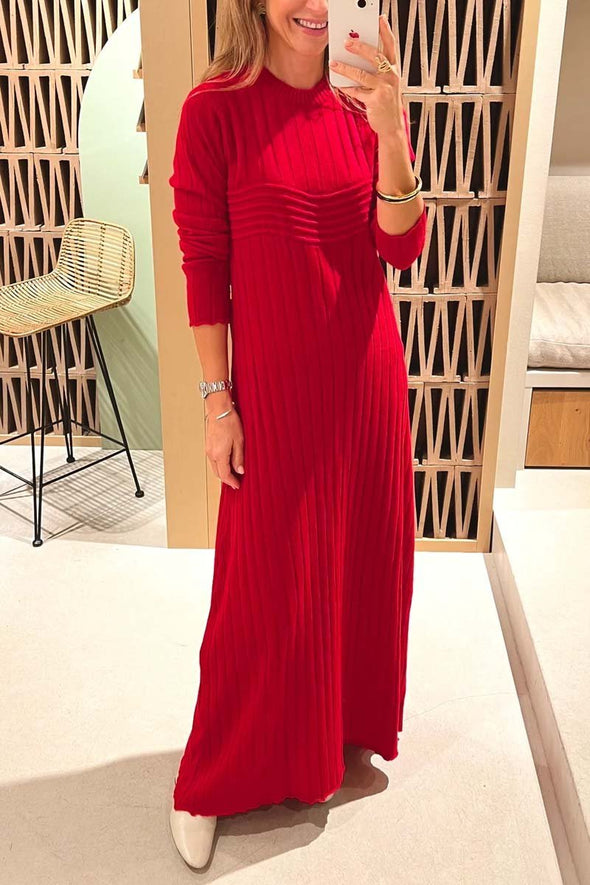 Women's Casual Solid Color Pit Stripe Maxi Dress