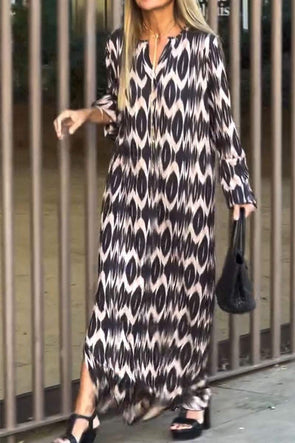 Women's Casual Print Long Sleeve Dress