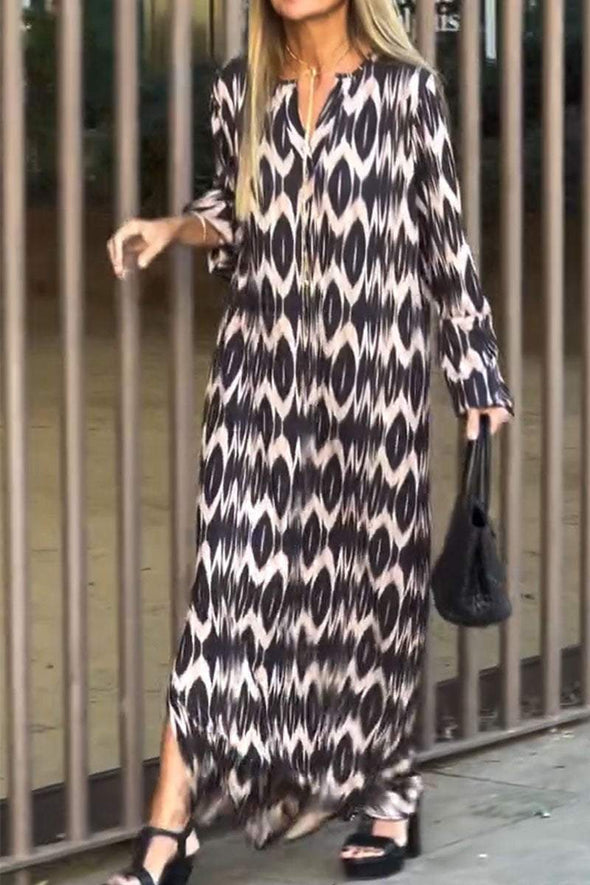 Women's Casual Print Long Sleeve Dress