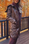 Women's casual solid color large lapel mid-length cotton coat