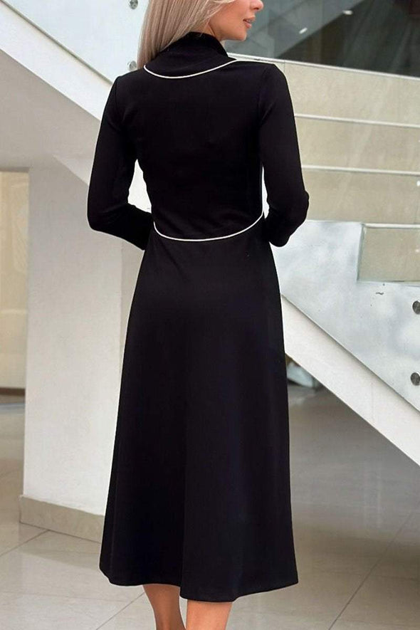 Womens' Casual Solid Color Long Sleeve Dress