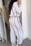 Women's casual sports contrast trim hooded suit