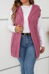 Women's casual sleeveless hooded knitted cardigan