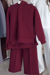 Women's Solid Color Hoodies and Trousers Two-piece Set