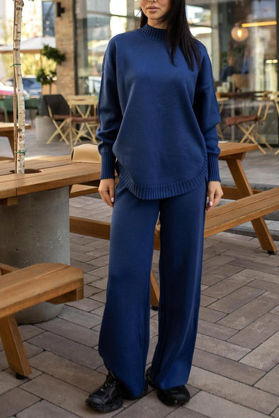 Women's Casual Round-neck Long-sleeved Two-piece Suit