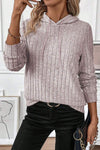 Women's Casual Solid Color Knitted Hooded Top