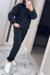 Women's casual sports zipper half open collar plush suit