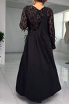 Women's Round Neck Long Sleeve Hollow Dress