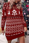 Women's Christmas Crew Neck Knitted Dress