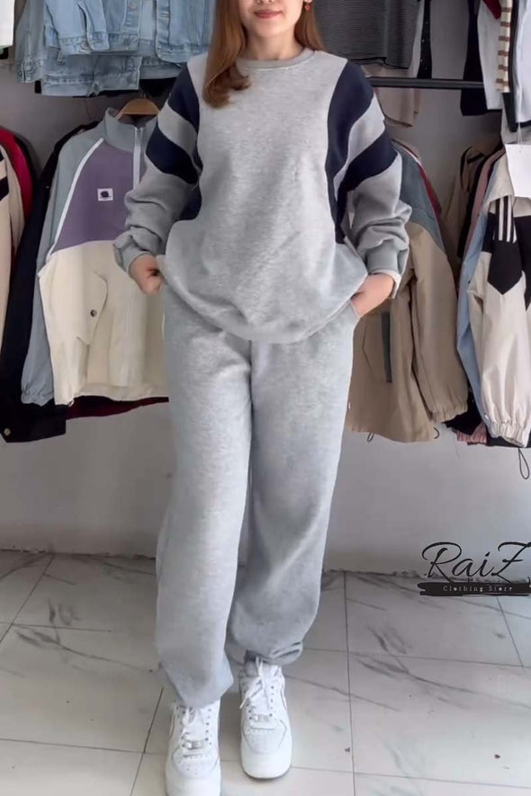 Women's casual round neck sports sweatshirt suit