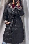 Women's Fashion Leopard Print Waist Tie Down Overcoats