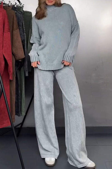 Women's Turtleneck Sweater and Trousers Two-piece Set