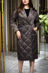 Women's Casual Lapel Solid Color Long Cotton Coat