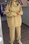 Women's Turtleneck Long Sleeve Sweatshirt Two Piece Set