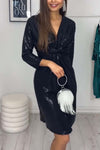 Women's Fashionable Glossy Twist Dress