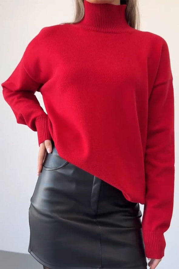 Women's Casual High-neck Knitted Sweater