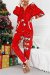 Women's Santa Claus Little Red Riding Hood Suede Printed Bodysuit Home Clothes