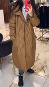 Women's Hooded Long Sleeve Overcoat