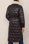 Women's round neck long down jacket