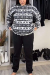 Women's Casual Christmas Print Sweatshirt Two-Piece Set