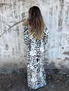 Women's V-neck Long-sleeved Leopard Print Dress