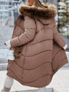 Women's Lapel Long Sleeve Fur Collar Casual Coat