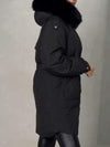 Women's Solid Color Fur Collar Hooded Cotton Coat