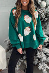 Women's Round Neck Long Sleeve Santa Claus Sweatshirt