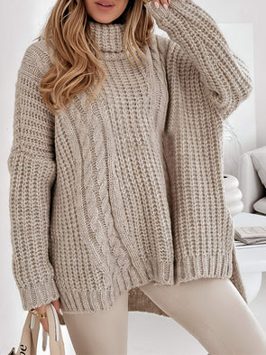 Women's Turtleneck Long Sleeve Knitted Sweater