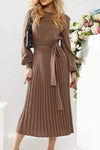 Women's Casual Solid Color Knit Pleated Dress